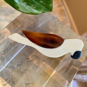 Elegant Cream and Brown Bird Figurine